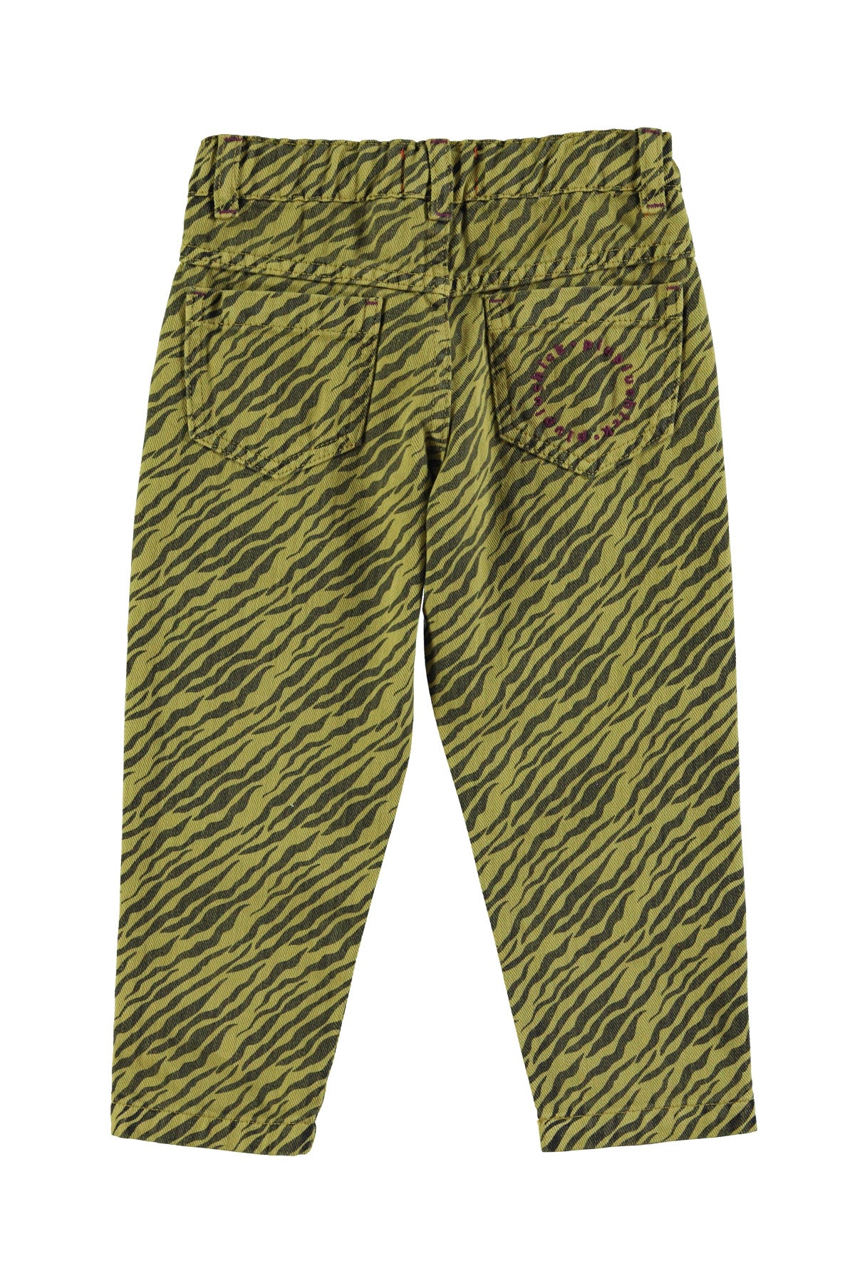 Pantalones mom fit | Verde oliva con estampado de cebra