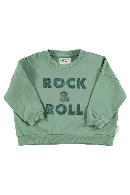 Sudadera | Verde con estampado "rock & roll"