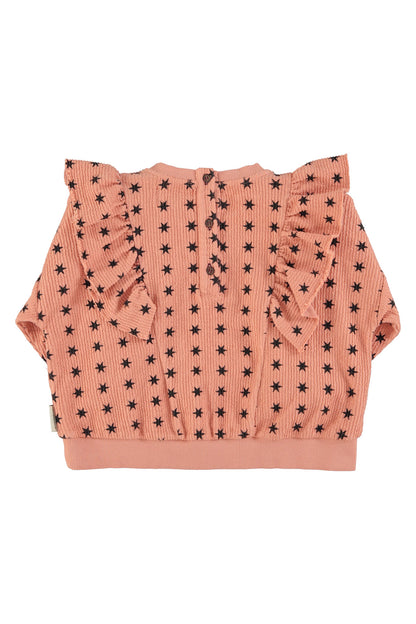 Sudadera niña Rosa con estrellas negras - Piupiuchick
