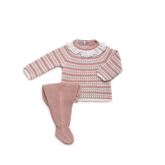 Conjunto bebé cielo/blanco Juliana