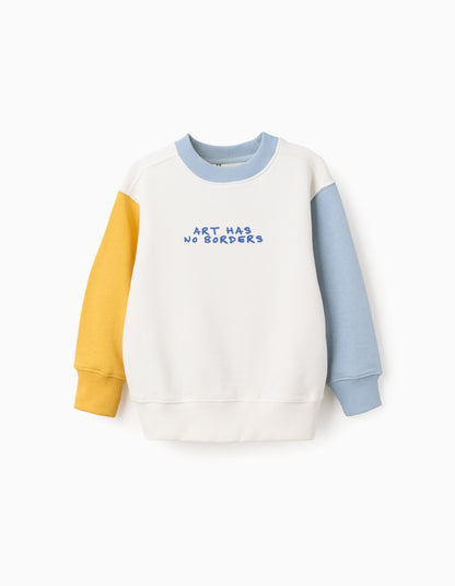 Sudadera niño de algodón con bloque de color multicolor - Zippy