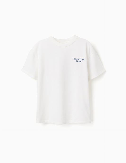 Camiseta niño creative blanca