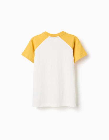 Camiseta niño de algodón con estampado Colors blanco/amarillo - Zippy