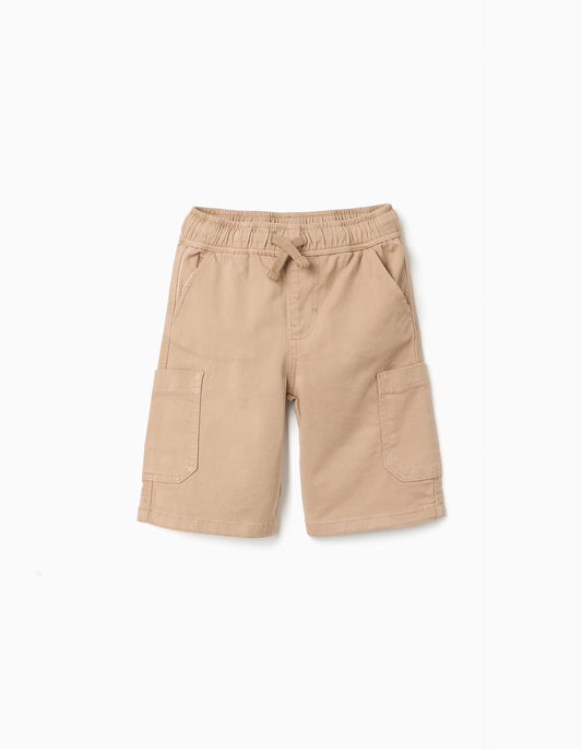 Bermudas niño sarga beige