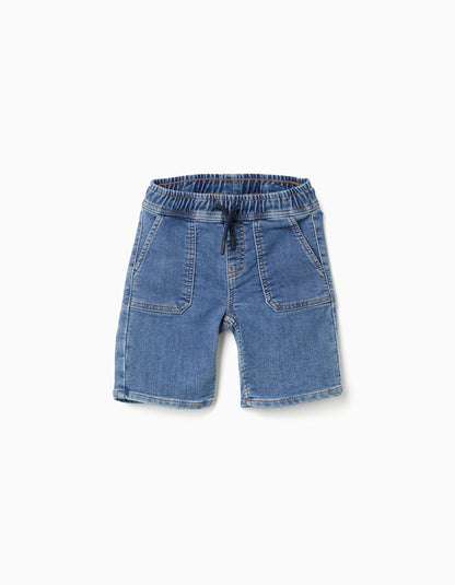 Bermudas niño midi vaqueras con cordón azul - Zippy