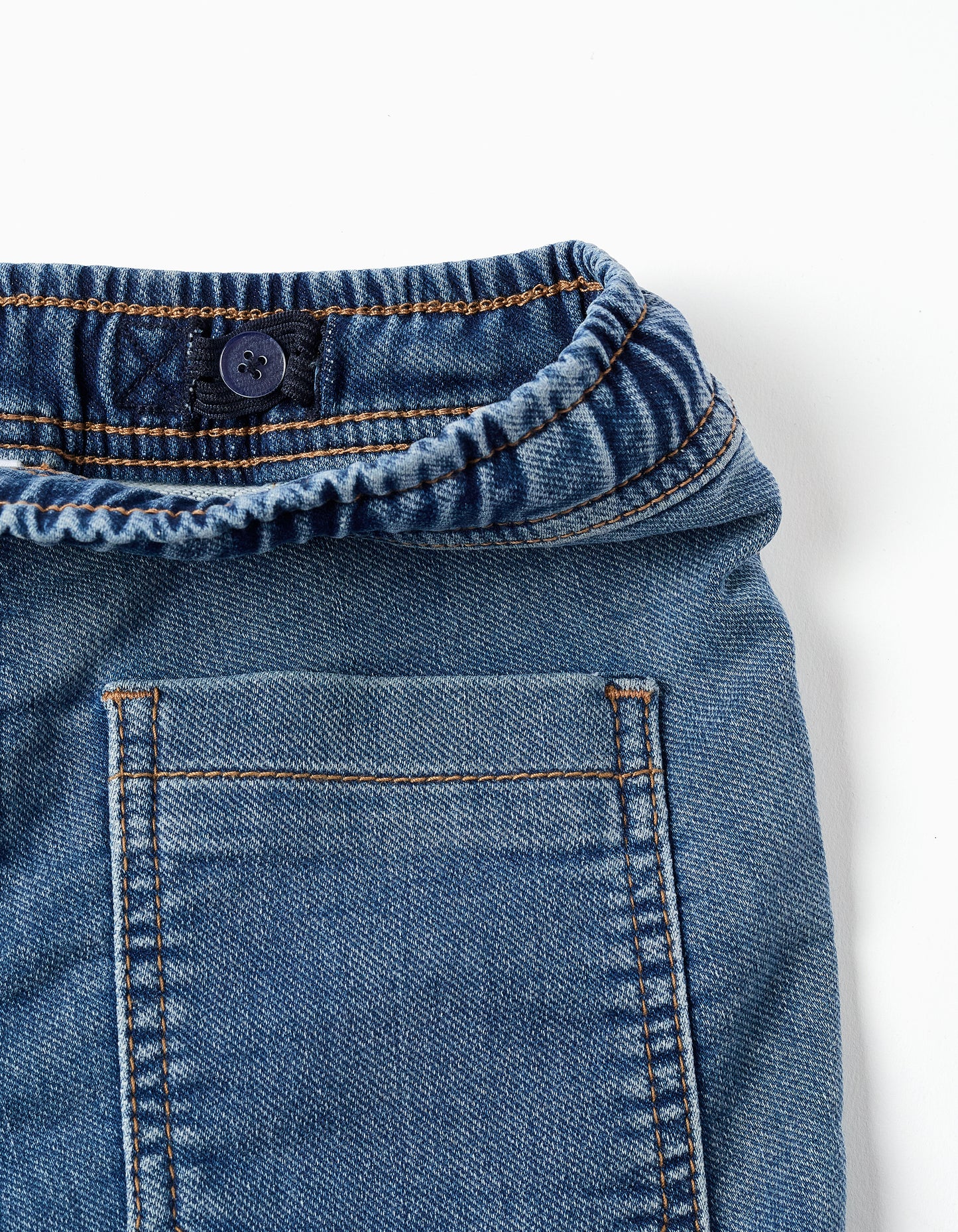 Bermudas niño midi vaqueras con cordón azul