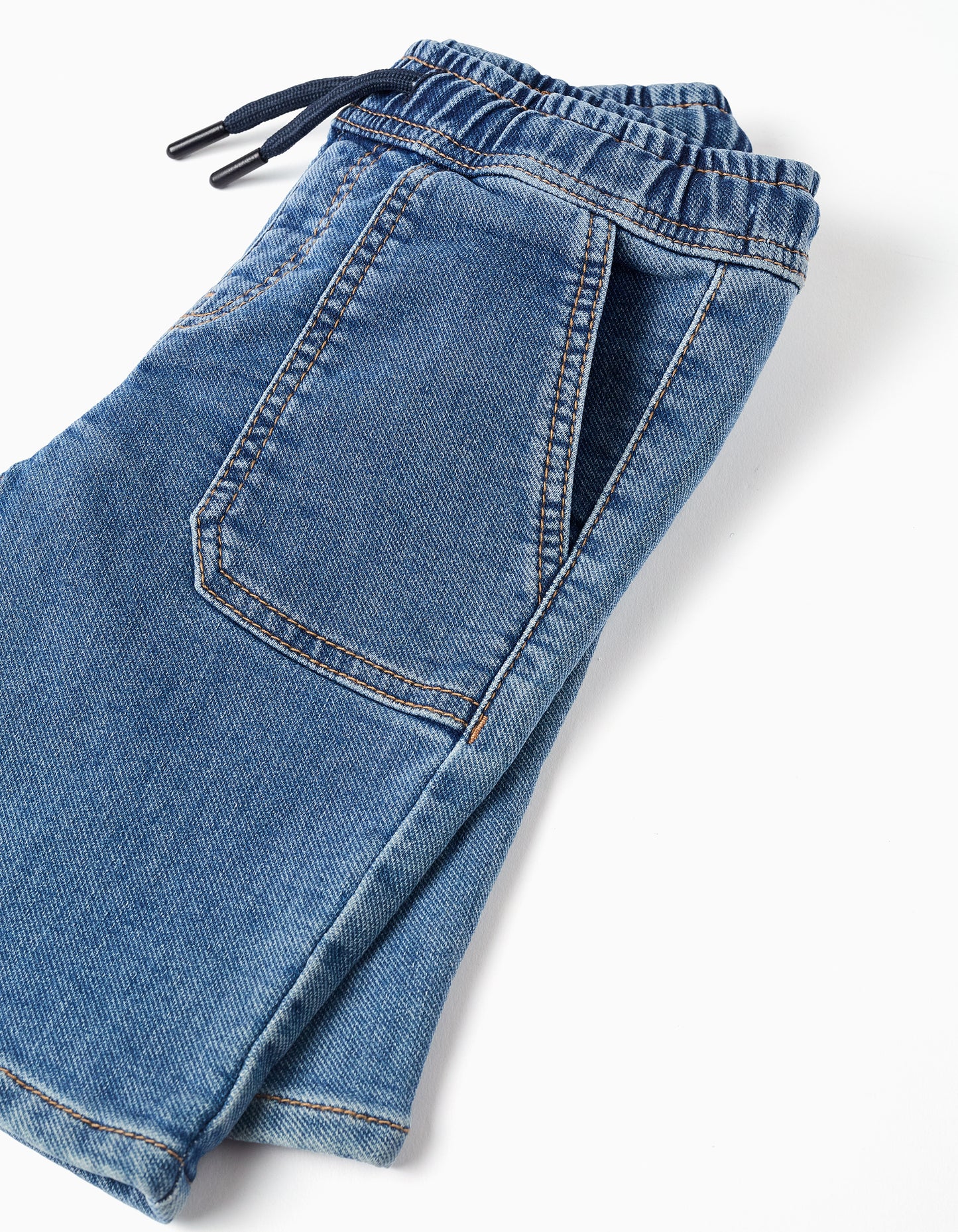 Bermudas niño midi vaqueras con cordón azul