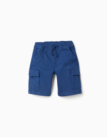 Pantalón niño corto sarga azul oscuro - Zippy