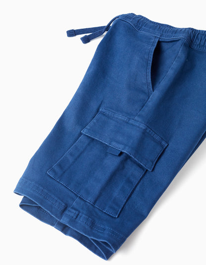Pantalón niño corto sarga azul oscuro - Zippy