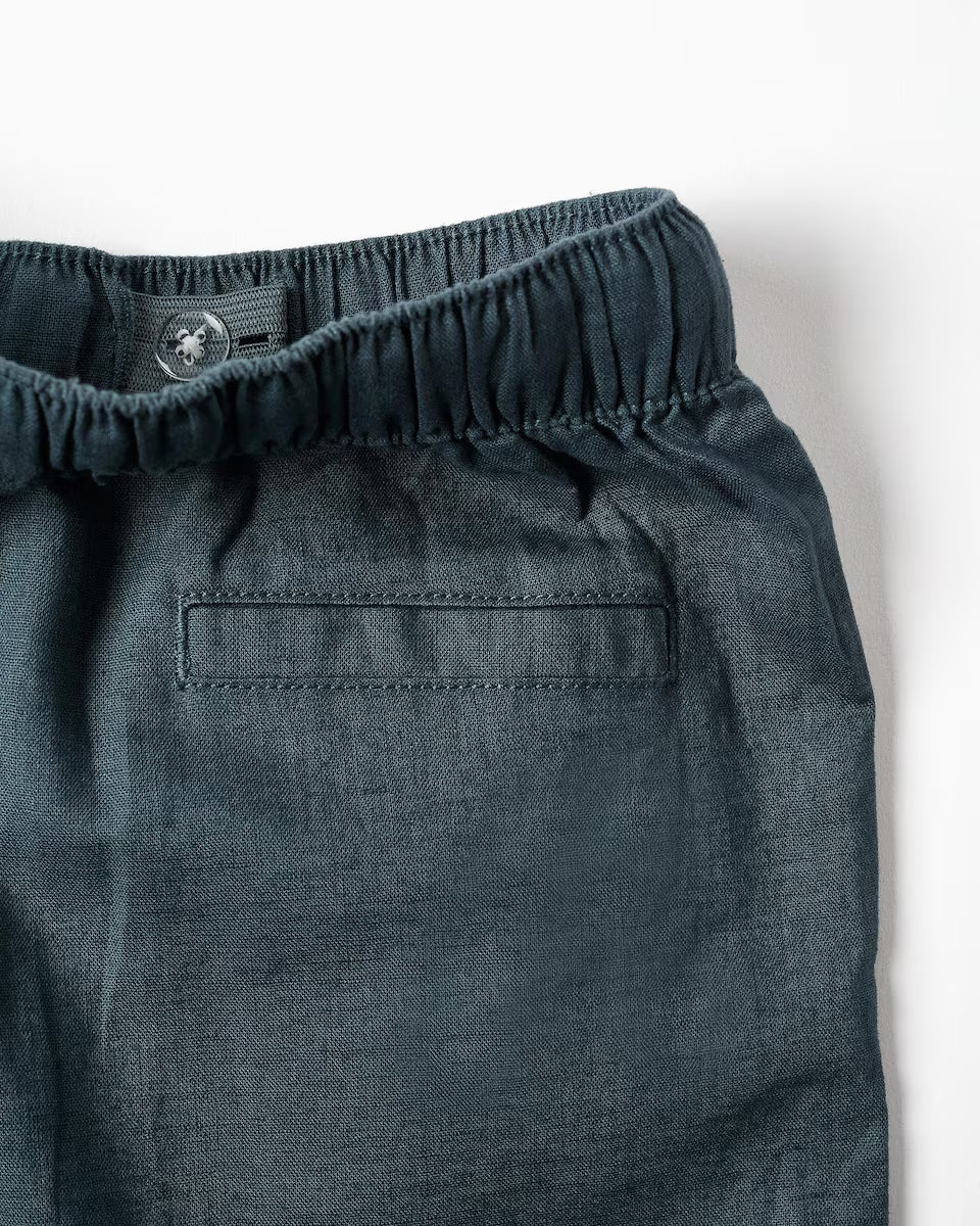 Pantalones cortos niño de lino azul