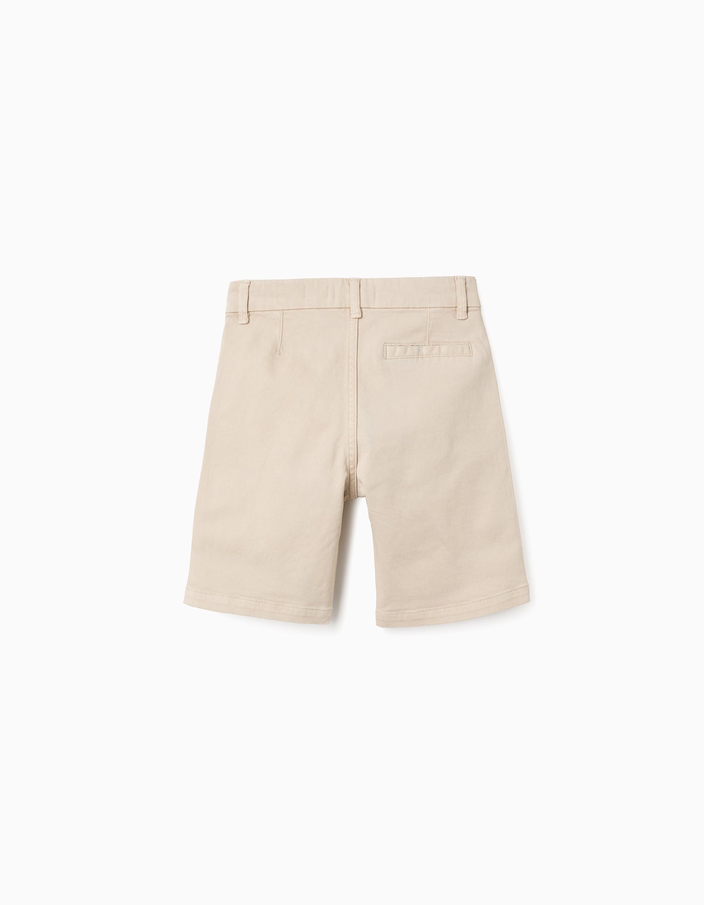 Bermudas niño chino midi de sarga con bolsillos beige claro