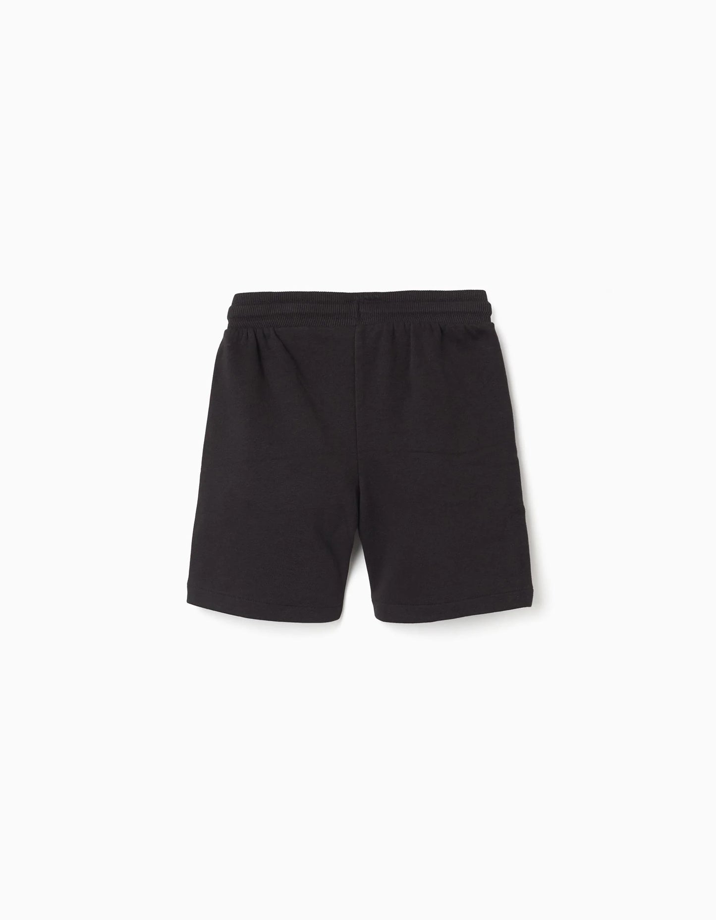 Pantalón corto niño con cordón y bolsillos negro