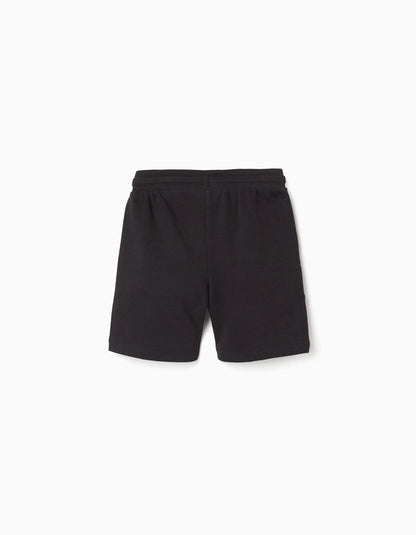Pantalón corto niño con cordón y bolsillos negro - Zippy