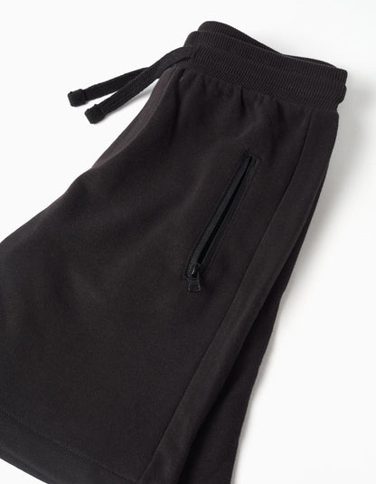 Pantalón corto niño con cordón y bolsillos negro - Zippy