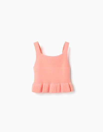 Top niña punto con volantes coral - Zippy