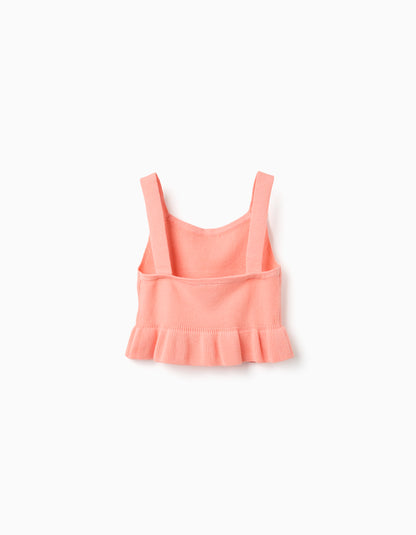 Top niña punto con volantes coral - Zippy
