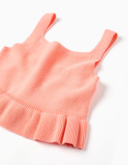 Top niña punto con volantes coral - Zippy