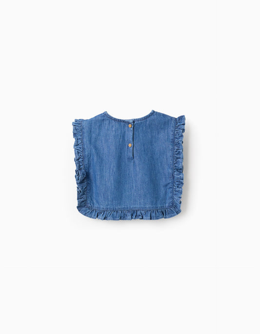 Blusa Niña Denin bordado floral