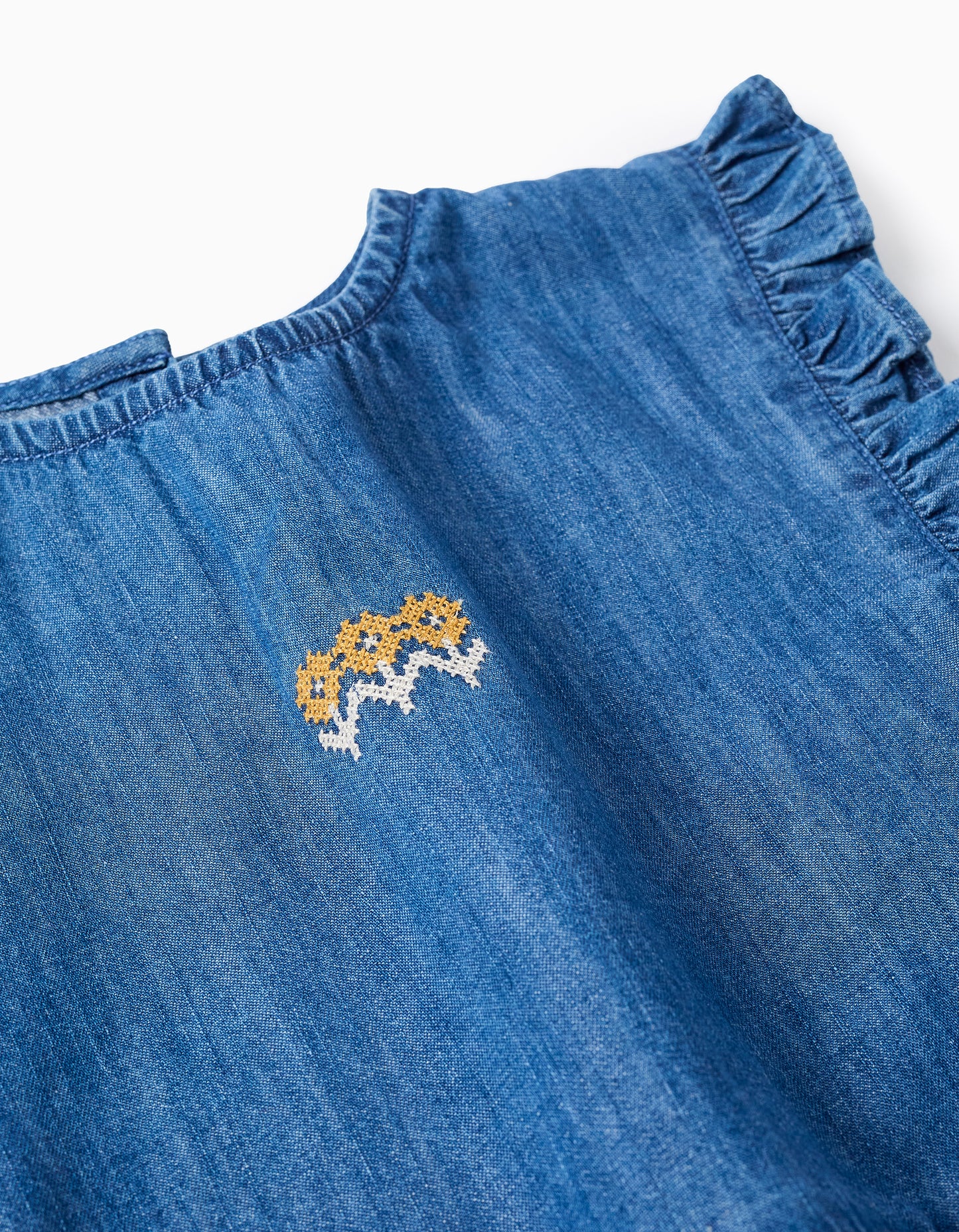 Blusa Niña Denin bordado floral