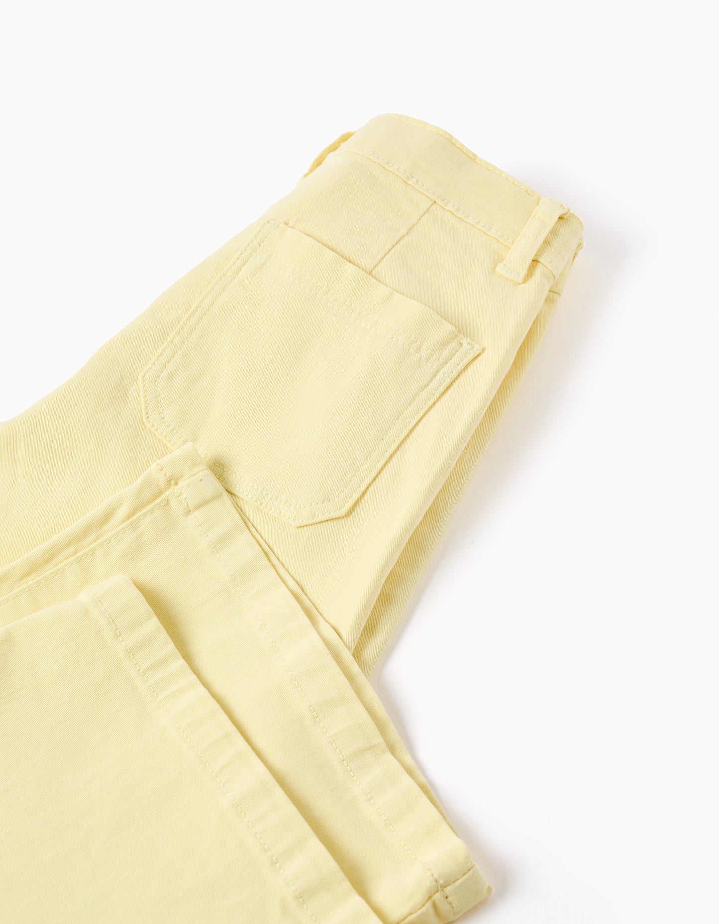 Pantalón niña de sarga de pierna ancha amarillo claro
