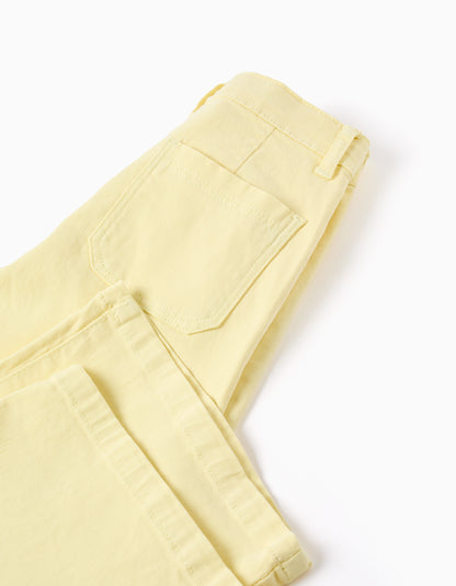 Pantalón niña de sarga de pierna ancha amarillo claro - Zippy