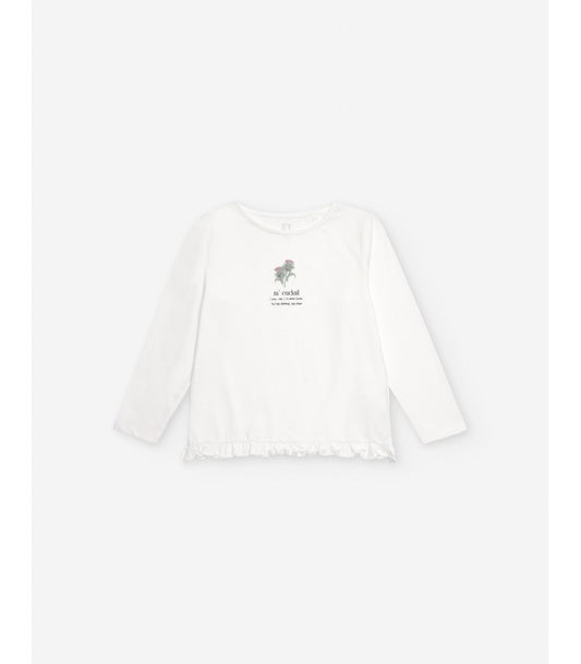 Camiseta blanca estampada para niña