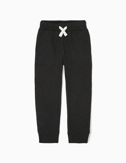 Pantalón Niño de Chándal de Algodón Negro - Zippy