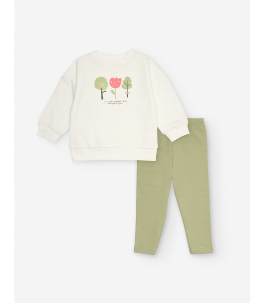 Conjunto de Sudadera y Malla para bebé niña modelo Tree.