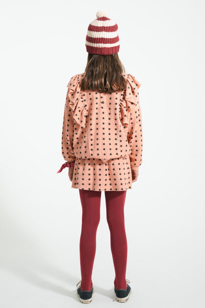 Sudadera niña Rosa con estrellas negras - Piupiuchick