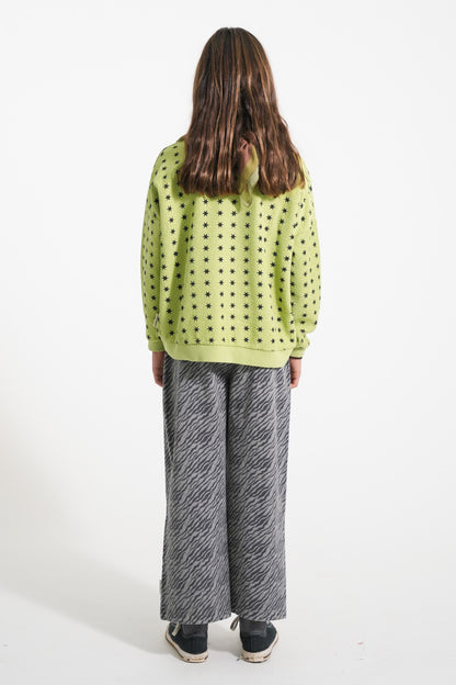 Sudadera niña Verde con estrellas negras - Piupiuchick