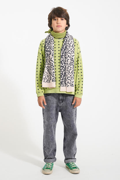 Sudadera niña Verde con estrellas negras - Piupiuchick