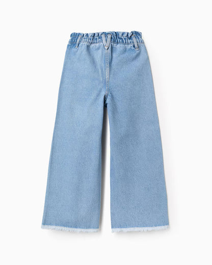 Pantalón niña vaquero con dobladillo deshilachado - Zippy