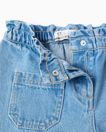 Pantalón niña vaquero con dobladillo deshilachado - Zippy