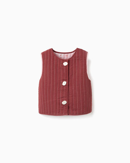 Chaleco niña reversible 100% algodón y con motivo floral - Zippy