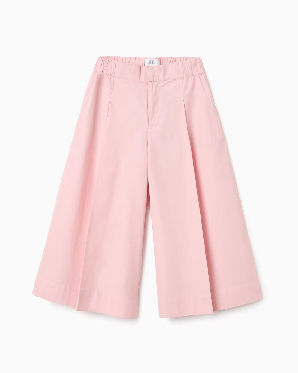 Pantalón niña cinco bolsillos y pliegues delanteros