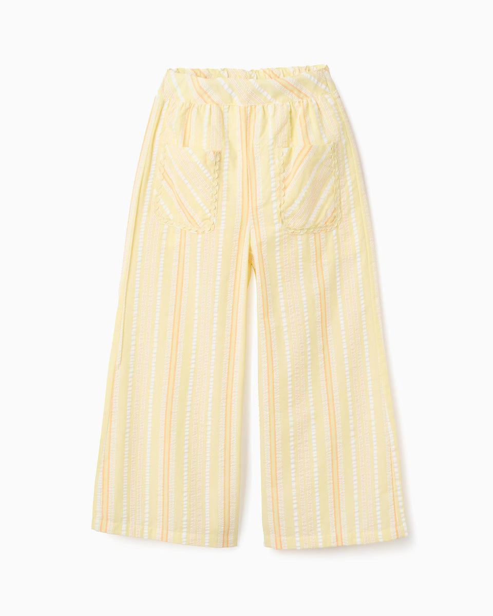 Pantalón niña a rayas y de pierna ancha