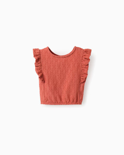 Top de niña con bordado inglés y volantes - Zippy