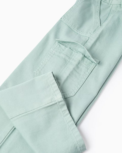 Pantálon de niña de sarga wide leg y con bolsillos cargo - Zippy