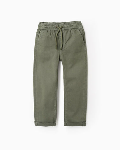 Pantalón niño de sarga cintura elástica y con cordón - Zippy