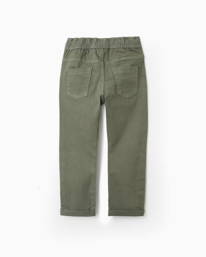 Pantalón niño de sarga cintura elástica y con cordón - Zippy