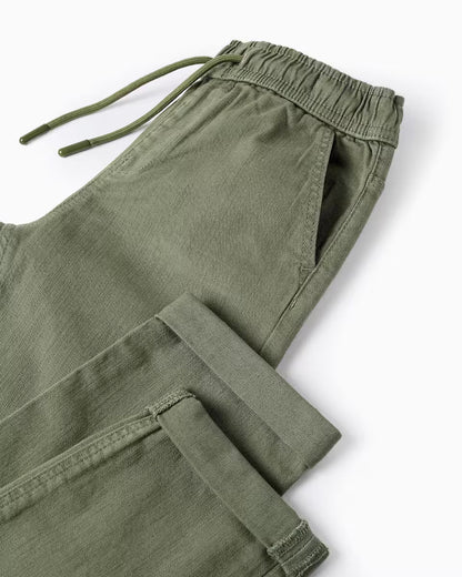 Pantalón niño de sarga cintura elástica y con cordón - Zippy