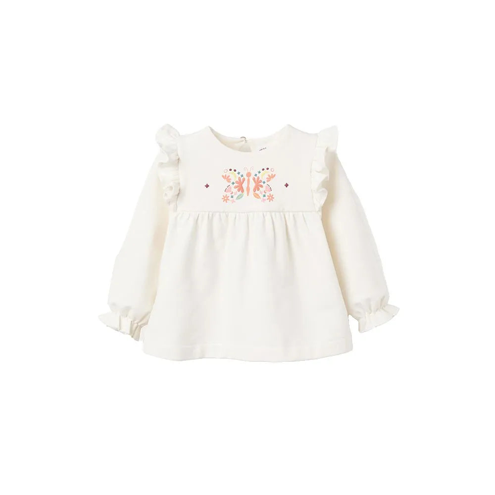 Sudadera blanca volantes