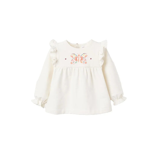 Sudadera blanca volantes