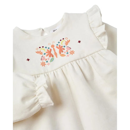 Sudadera niña blanca volantes - Zippy